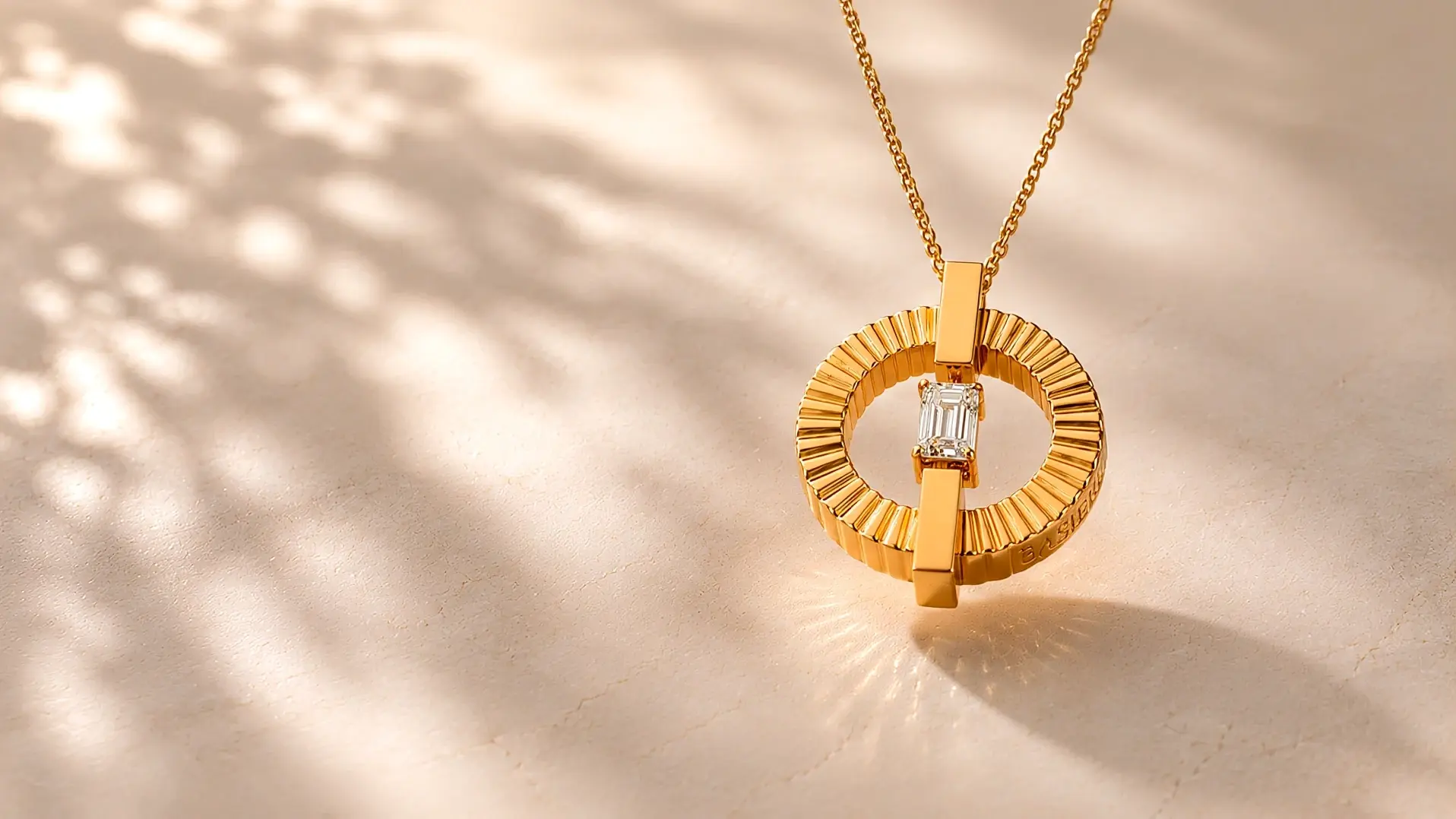 Gold and diamond pendant necklace from Basiere